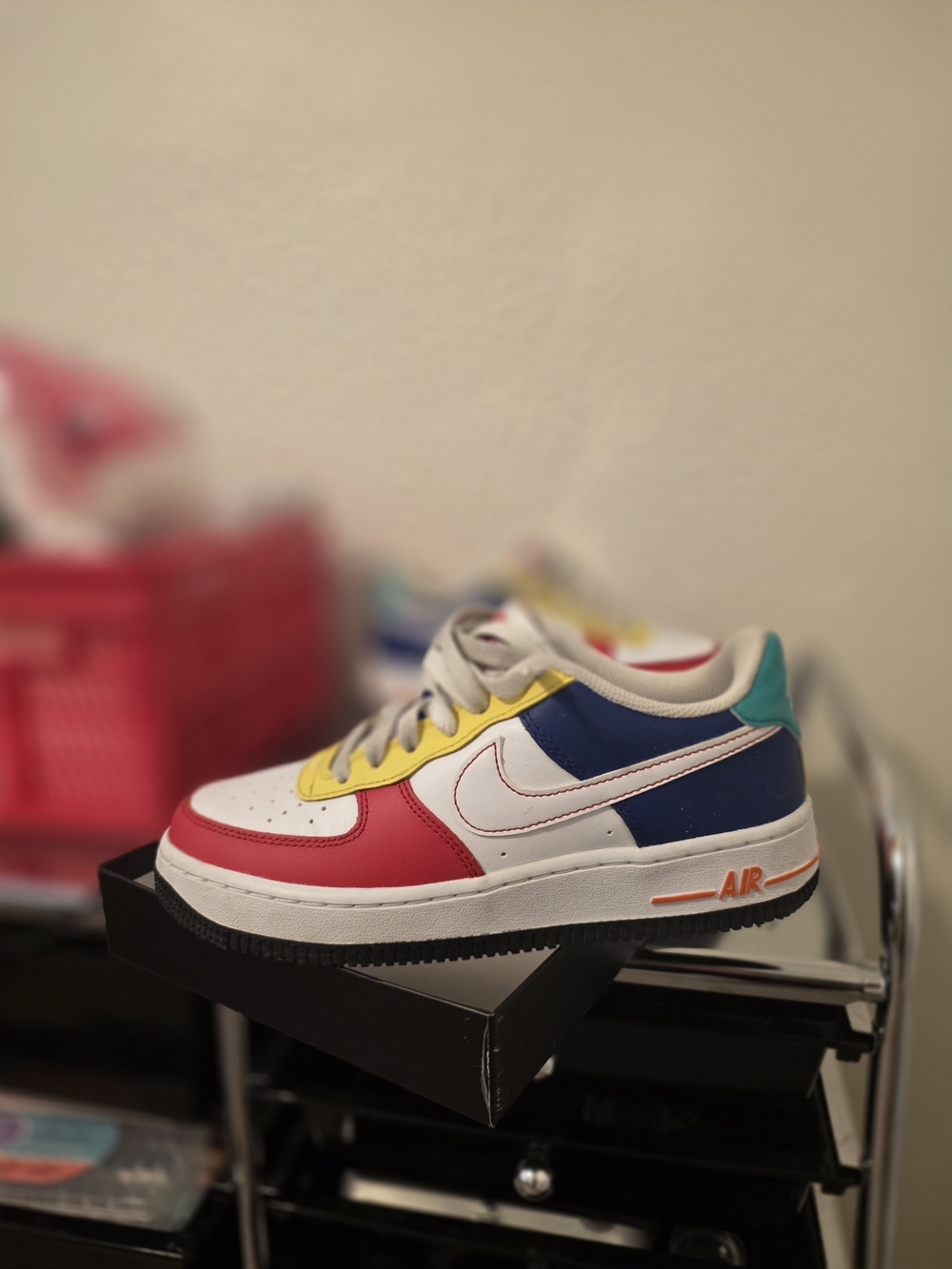 Nike Kids' Multicolor Low-Top Sneakers - White/Red/Blue/Yellow